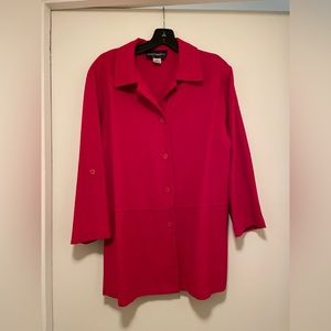 Lovely red jacket or top by Requirements. Adjustable sleeves Excellent condition